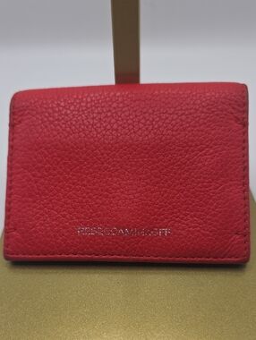 Rebecca Minkoff Red Pebbled Leather Card Case